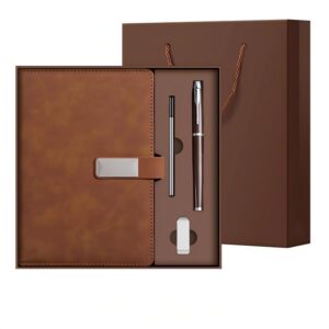 Business Thick Soft Leather Notebook And Gift Box Set