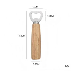 Stainless Steel Beer Opener With Wooden Handle
