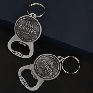 Zinc Alloy Bottle Opener With Keychain Function And Painted LOGO