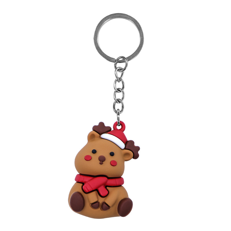 Christmas PVC Keychains Cute Cartoon Key Ring Pendant - Image 10
