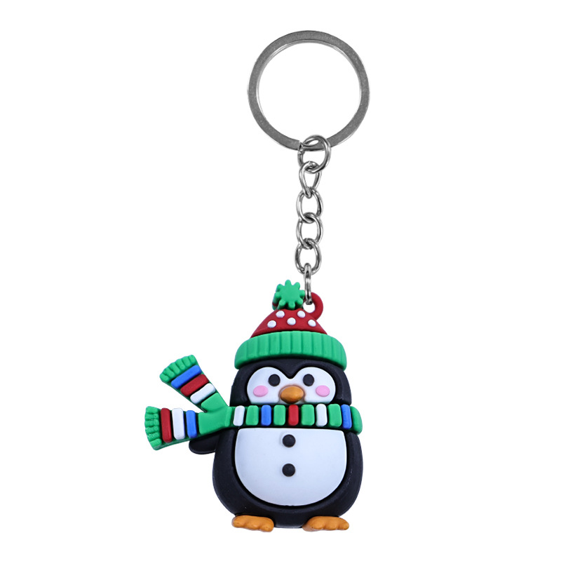 Christmas PVC Keychains Cute Cartoon Key Ring Pendant - Image 6
