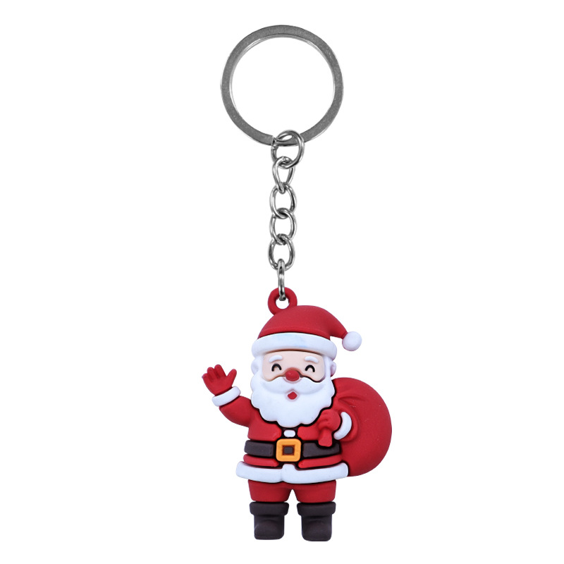 Christmas PVC Keychains Cute Cartoon Key Ring Pendant - Image 11