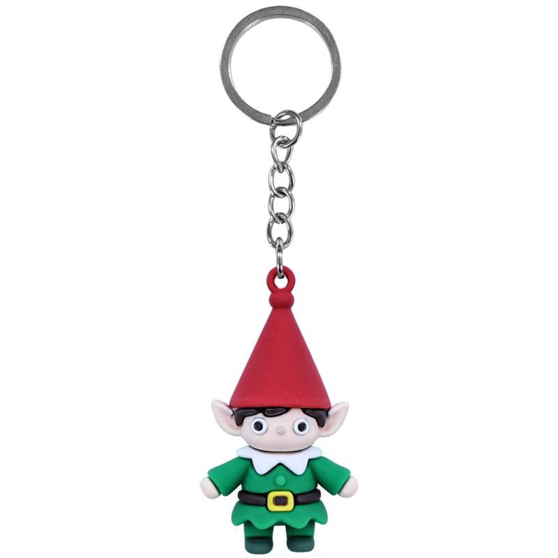Christmas PVC Keychains Cute Cartoon Key Ring Pendant - Image 9