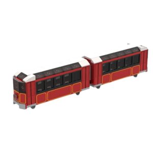 Custom Vintage Tram Building Blocks, Retro‑vehicle Assemblable Collectible Ornament