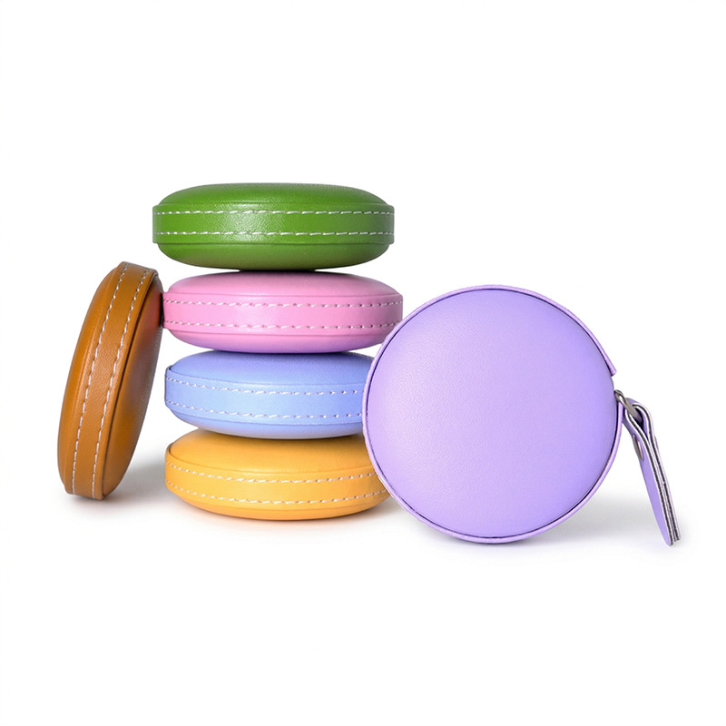 Custom PU Leather Retractable Tape Measure, Portable Mini Measuring Tape