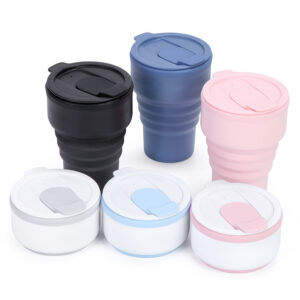 Collapsible Silicone Travel Mug with Lid