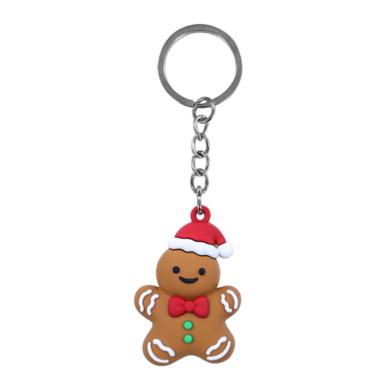 Christmas PVC Keychains Cute Cartoon Key Ring Pendant - Image 4