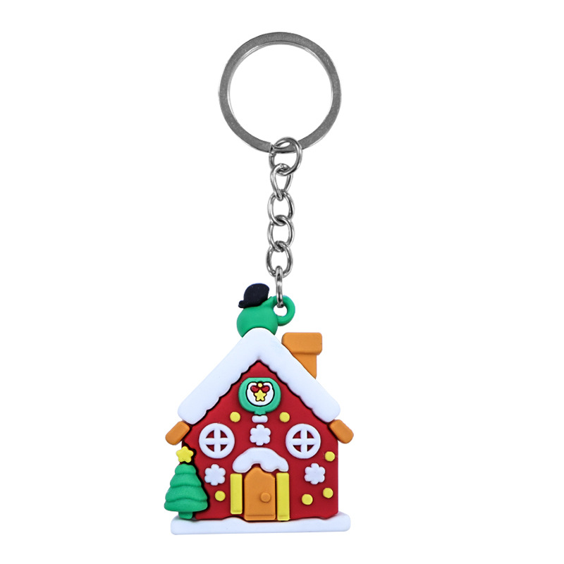 Christmas PVC Keychains Cute Cartoon Key Ring Pendant - Image 12