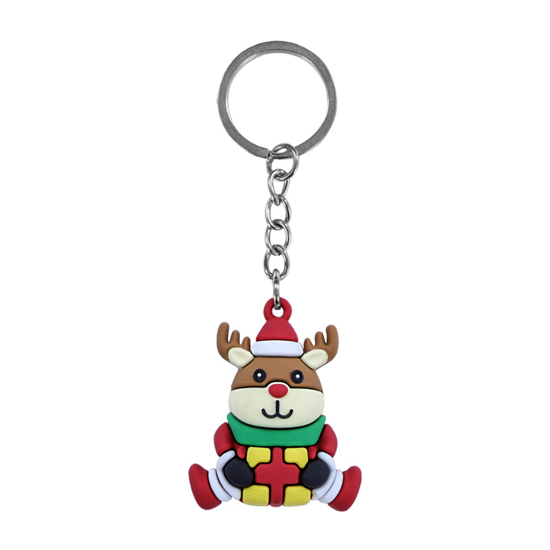 Christmas PVC Keychains Cute Cartoon Key Ring Pendant - Image 7