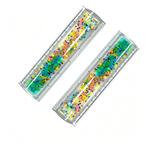 15CM Acrylic Glitter Liquid Straight Ruler