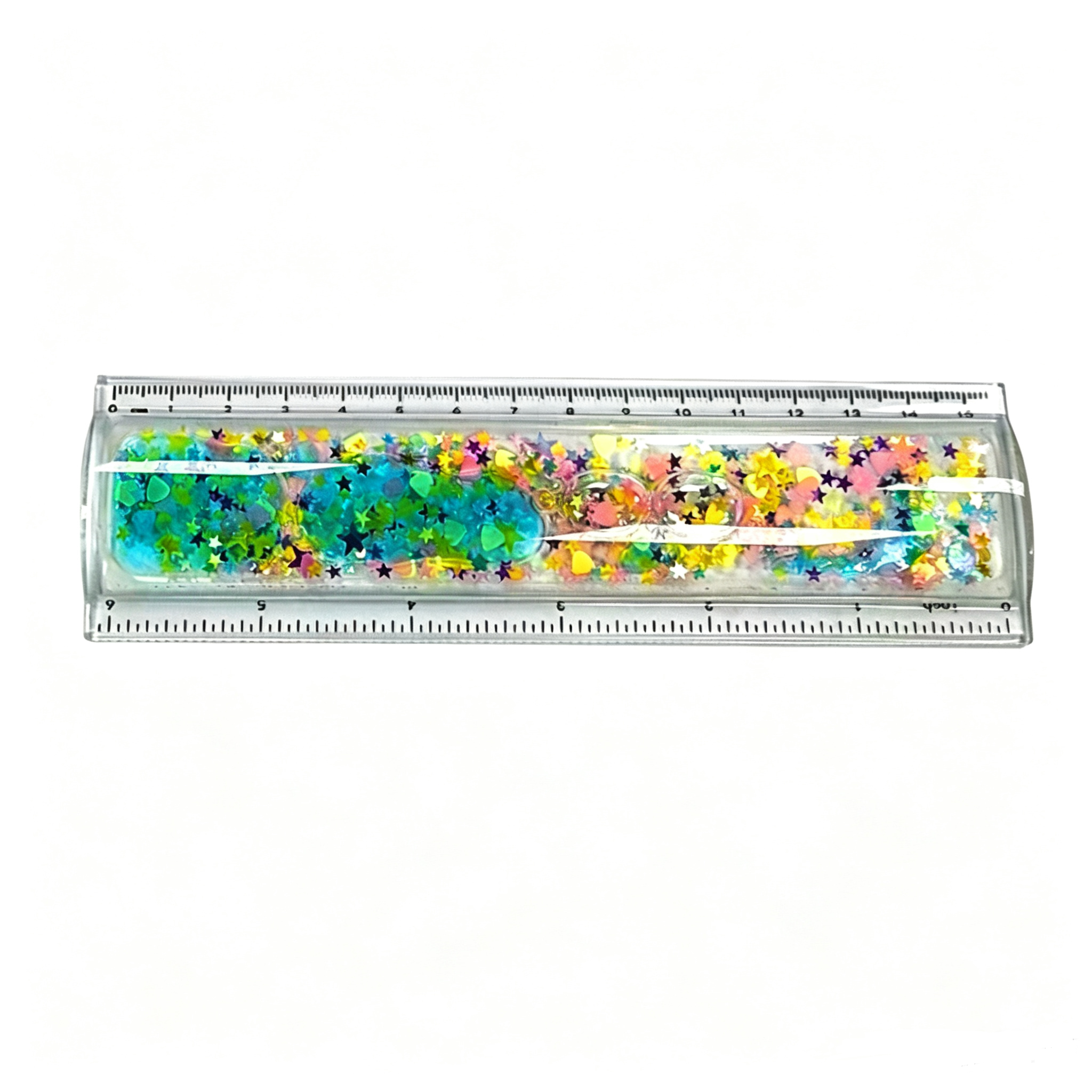 15CM Acrylic Glitter Liquid Straight Ruler - Image 3
