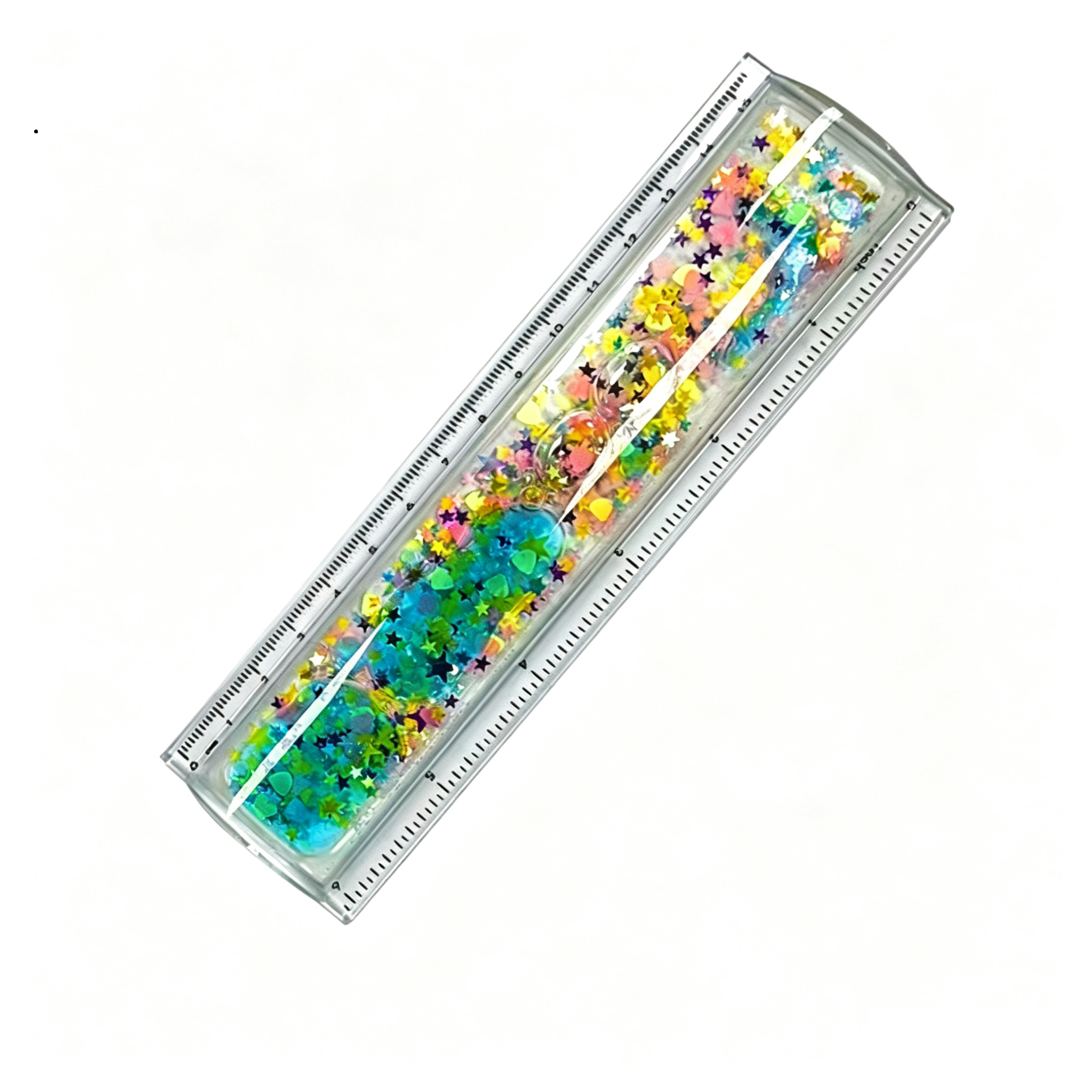 15CM Acrylic Glitter Liquid Straight Ruler - Image 4