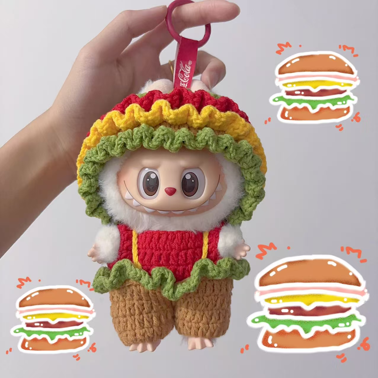 Hand‑Crochet Plush Keychain, Handmade Knitted Doll Pendant - Image 3